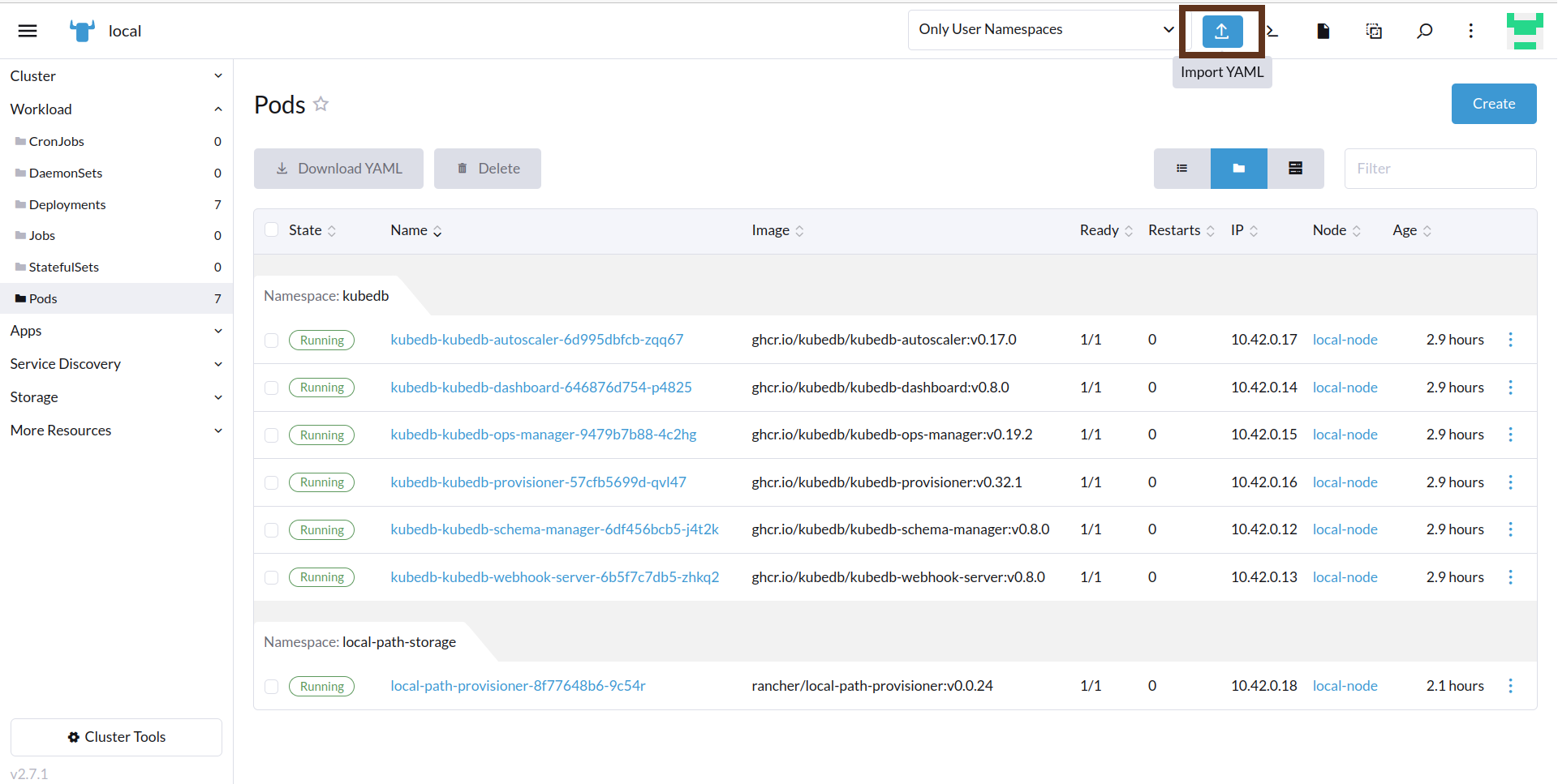 import mysql yaml