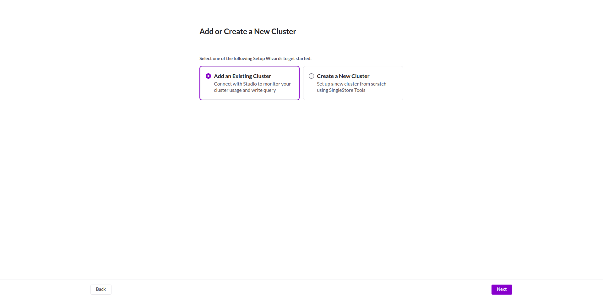 Add or Create Cluster