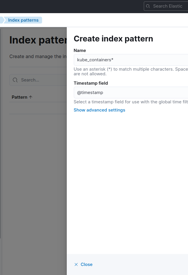 create index pattern