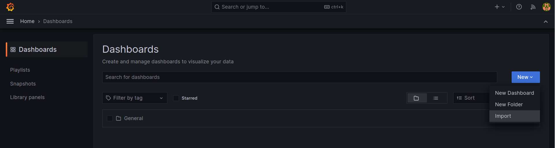 Import Dashboard