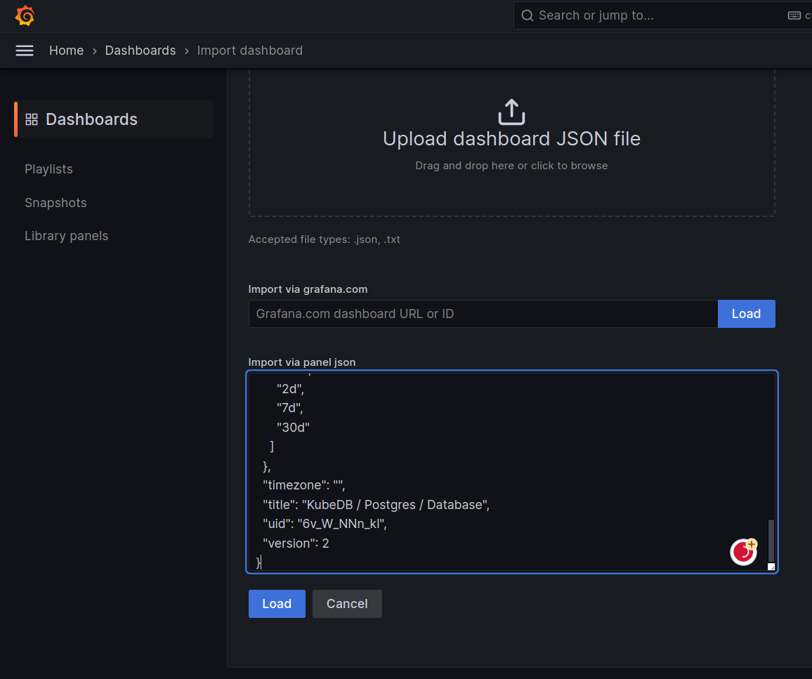 Upload Json