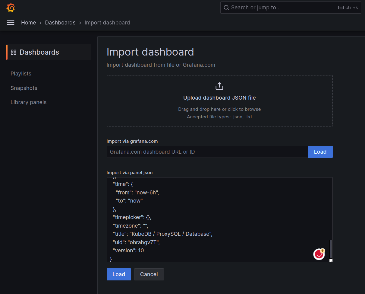 Upload Json